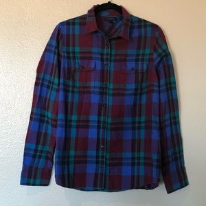 J. Crew Garnet Flame Plaid Button Shirt Size 10
